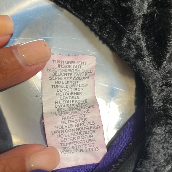 DANSKIN GIRLS CRUSHED BLACK/PURPLE VELVET SKATING/DANCING TURTLENECK BODYSUIT - Picture 6 of 8